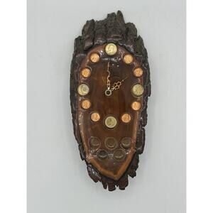 VTG Wooden Clock With Bicentennial Quarters 1976 Coins